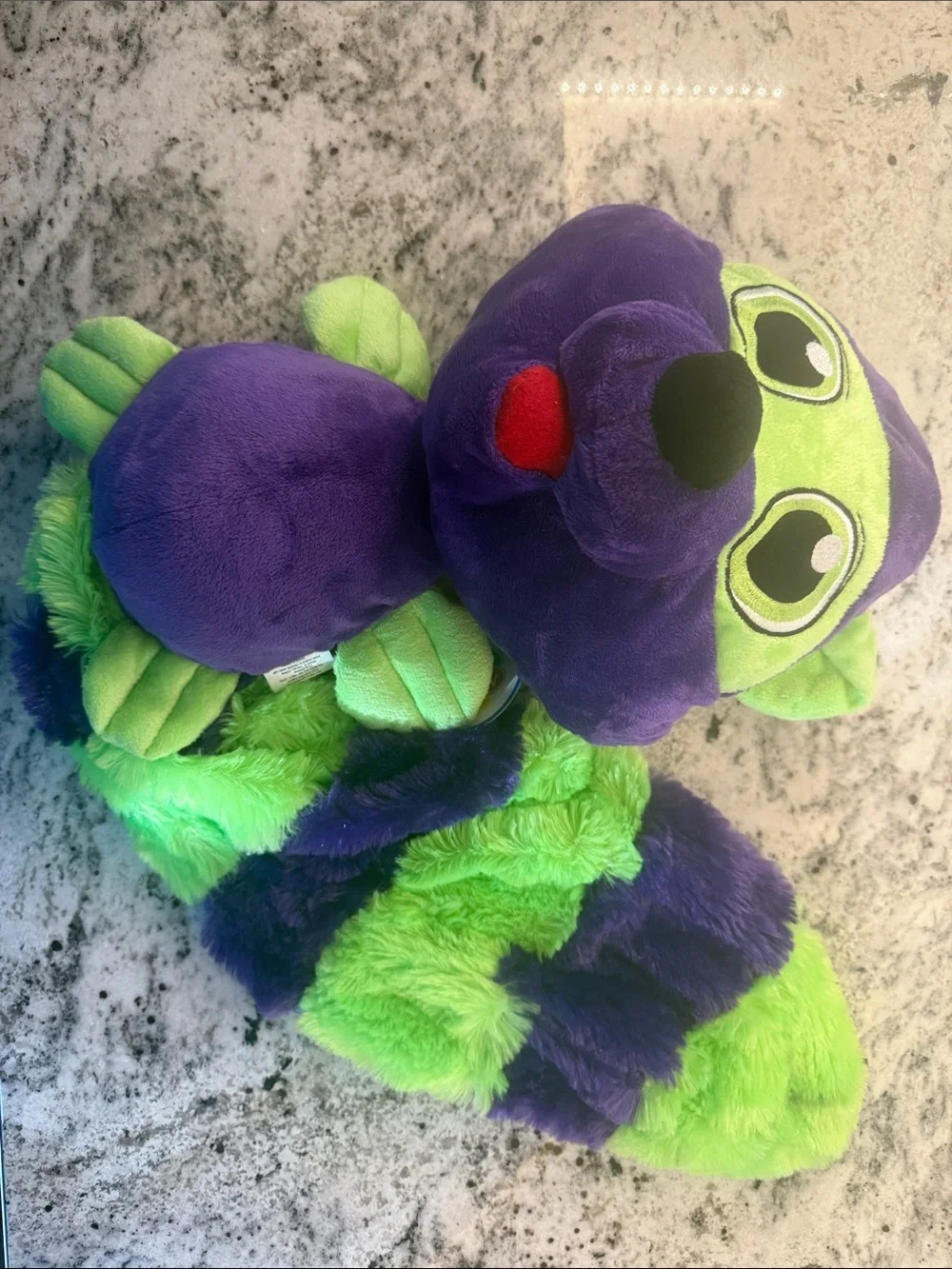Plush Purple & Bright Green Stuffed Animal Toy